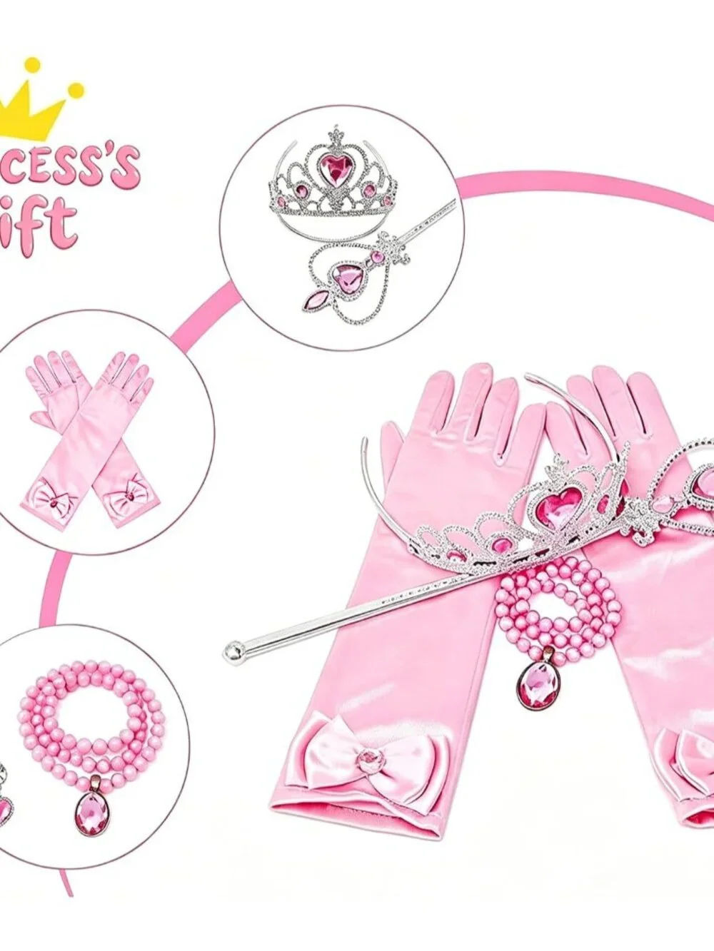 Princess Dress Up Set Accessories Presents for Kids Girls | Children Princess Ti